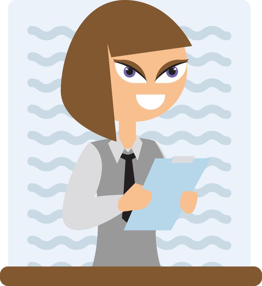 female secretary flat design vector