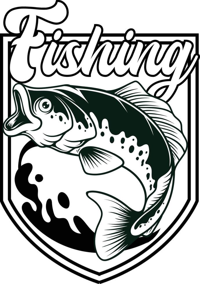 Vector illustration of largemouth bass fish