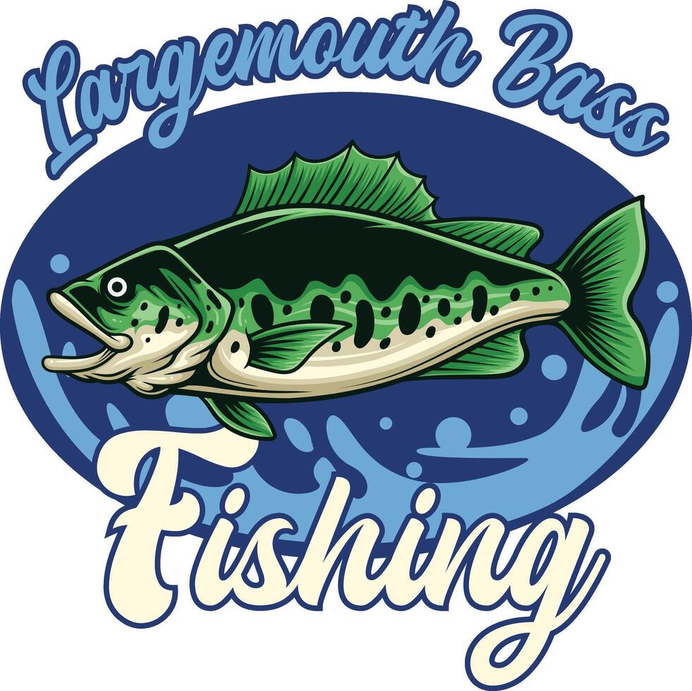 Vector illustration of largemouth bass fish
