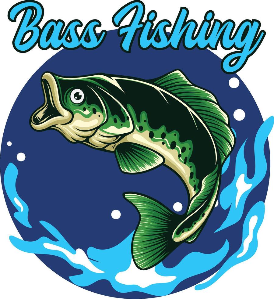 Vector illustration of largemouth bass fish