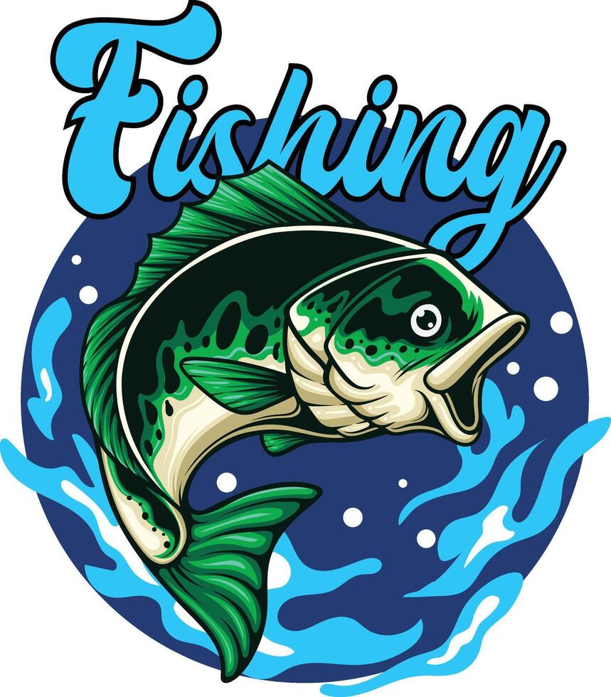 Vector illustration of largemouth bass fish