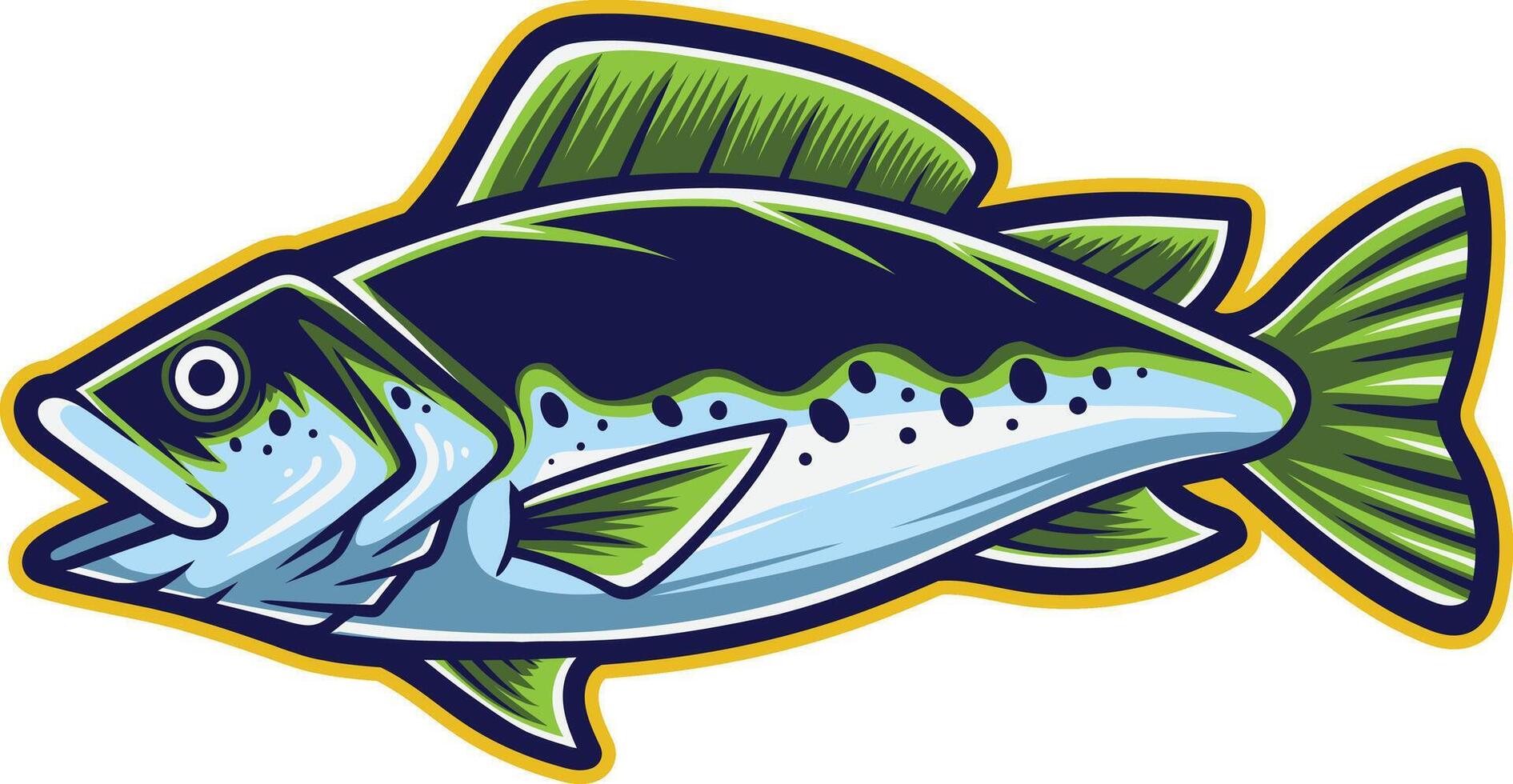vector illustration of largemouth bass fish