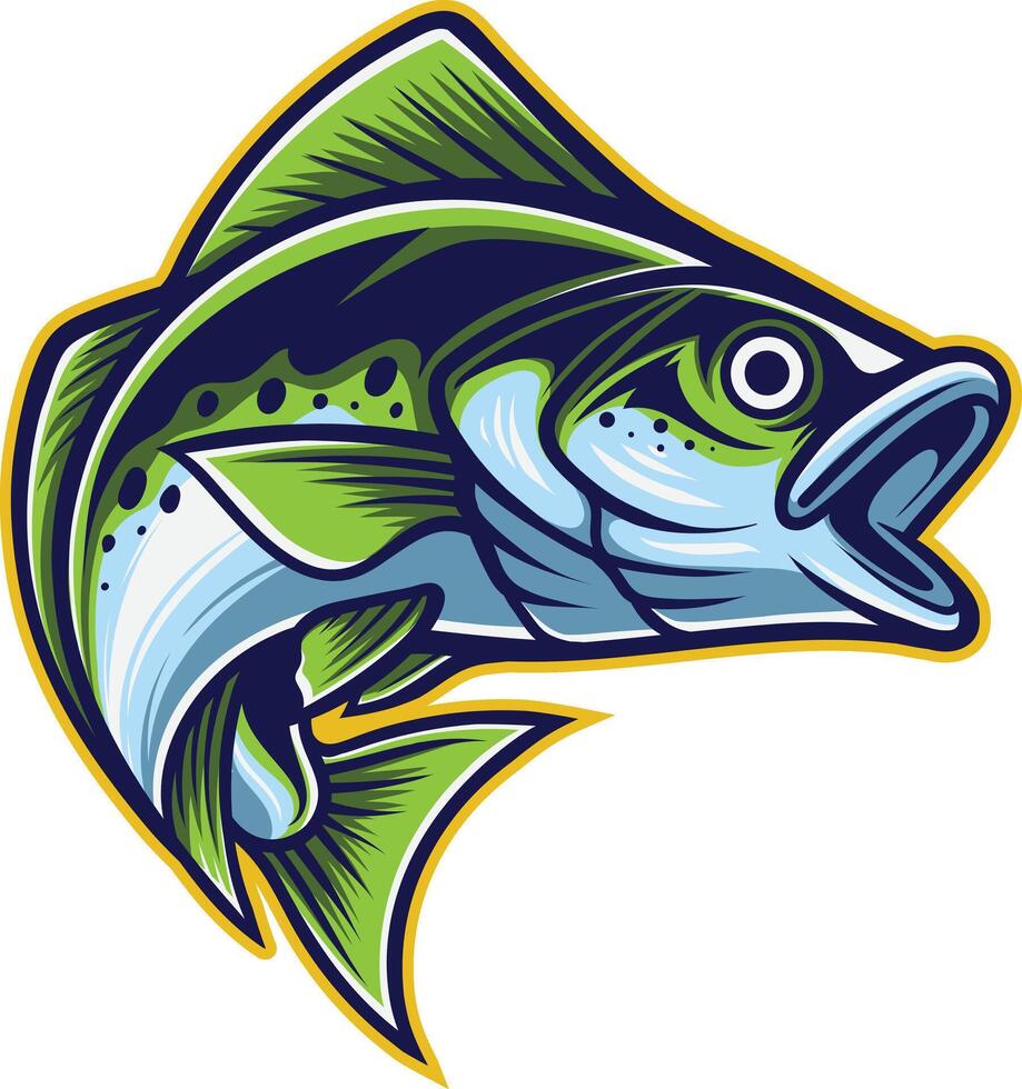 vector ilustración de bocazas bajo pescado