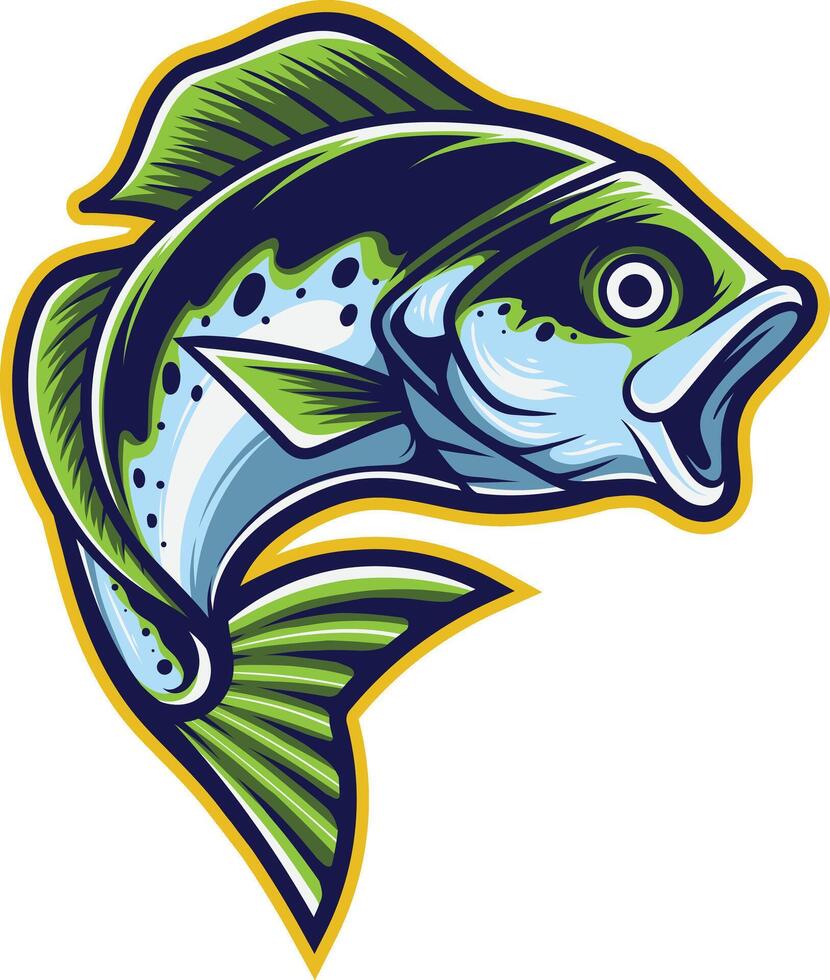 vector ilustración de bocazas bajo pescado