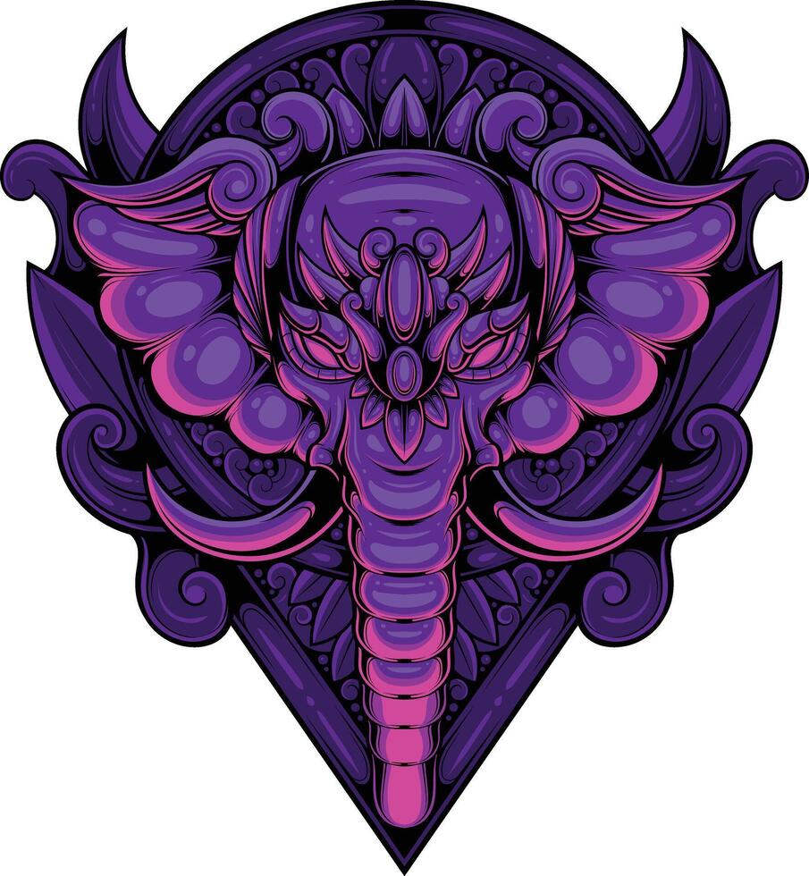 Vector illustration of elephant ornament