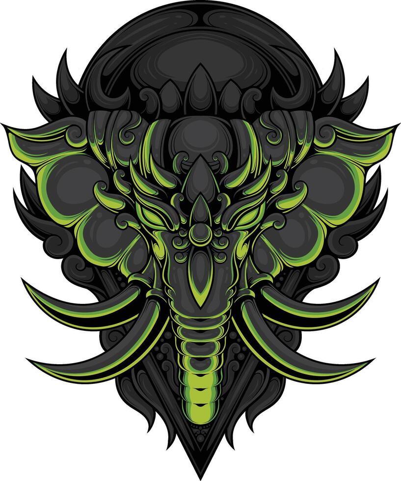 vector ilustración de elefante ornamento