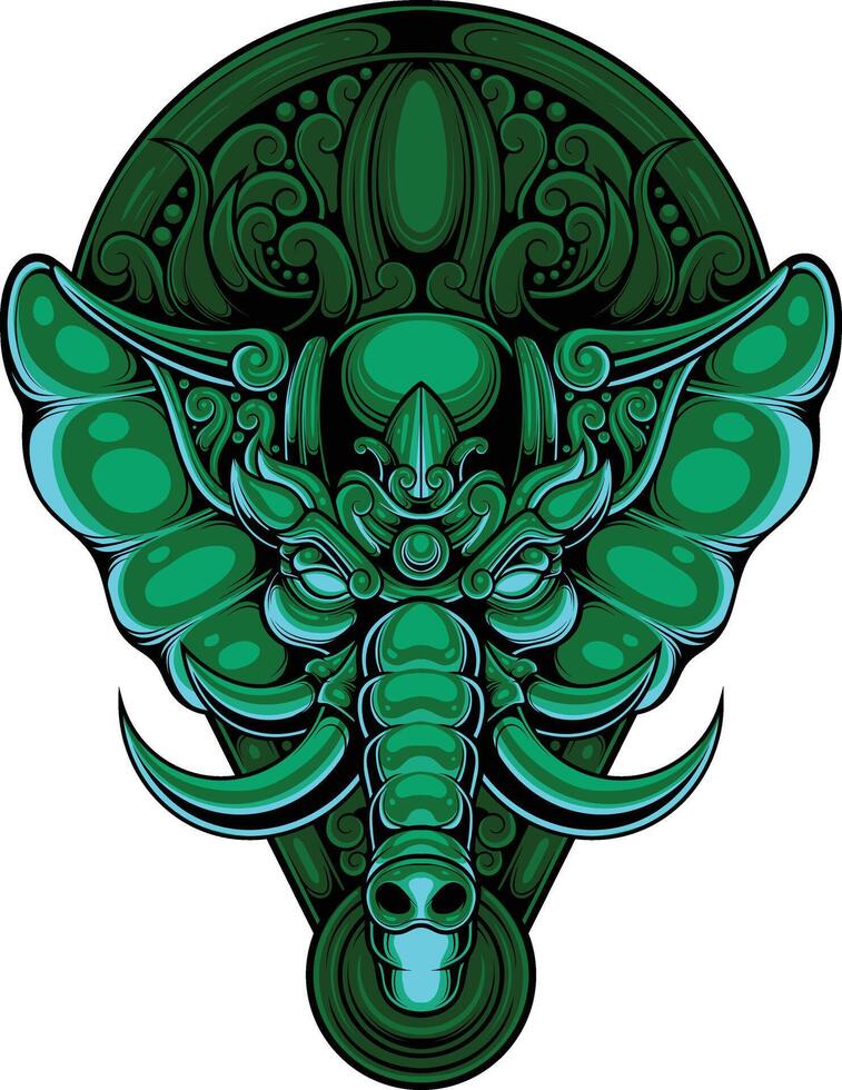 vector ilustración de elefante ornamento