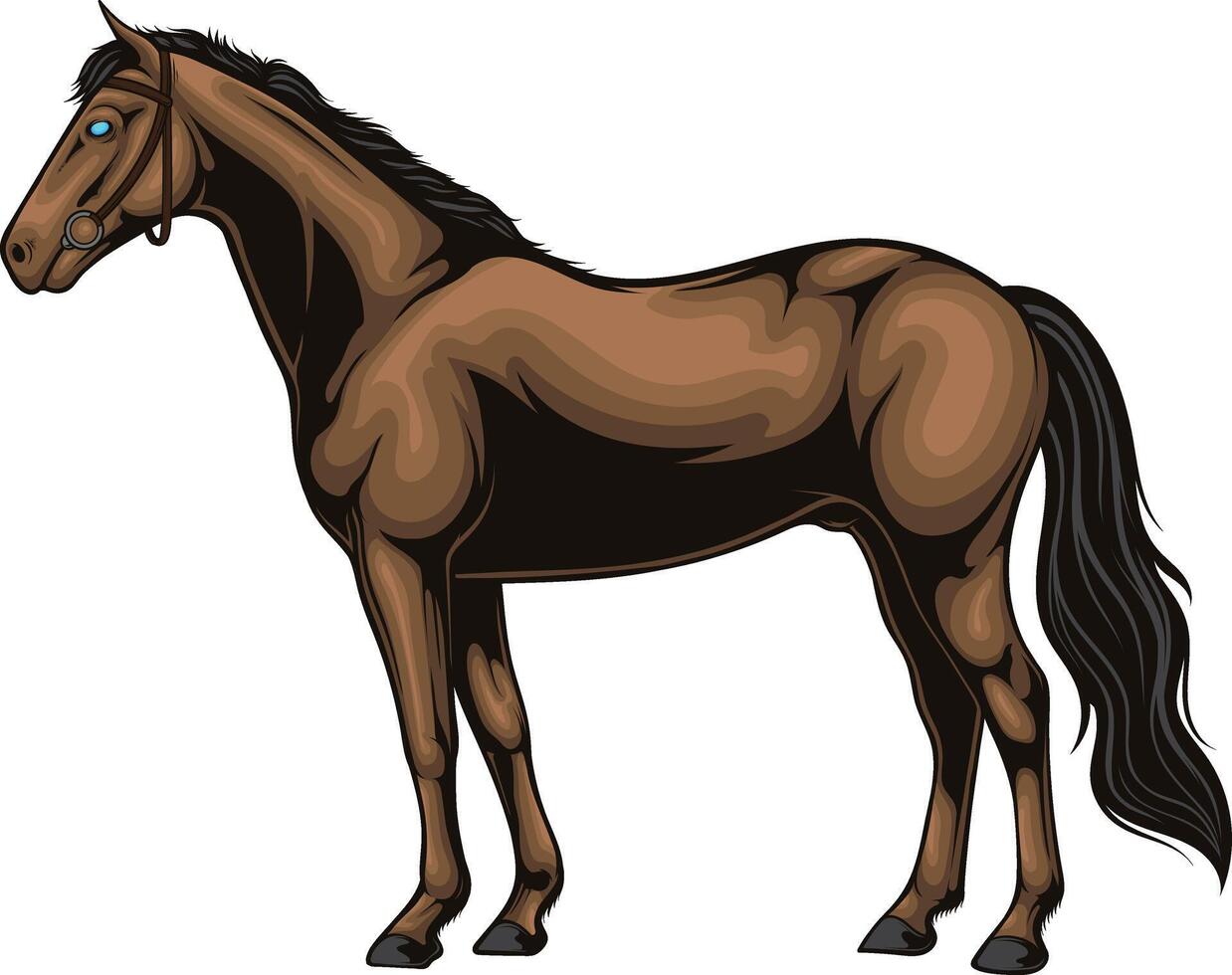 vector illustration of horse with detailed artwork