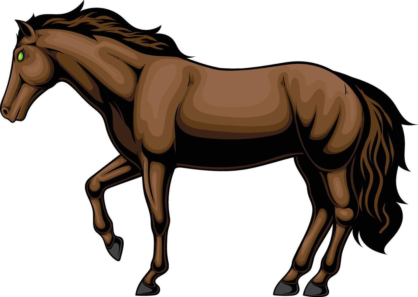 vector illustration of horse with detailed artwork