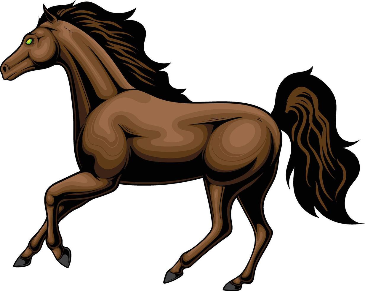 vector illustration of horse with detailed artwork