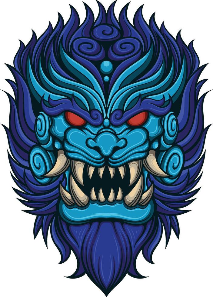 vector ilustración de japonés león mitología