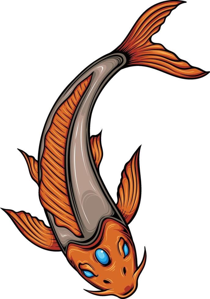 Vector illustration of japanese koi fish