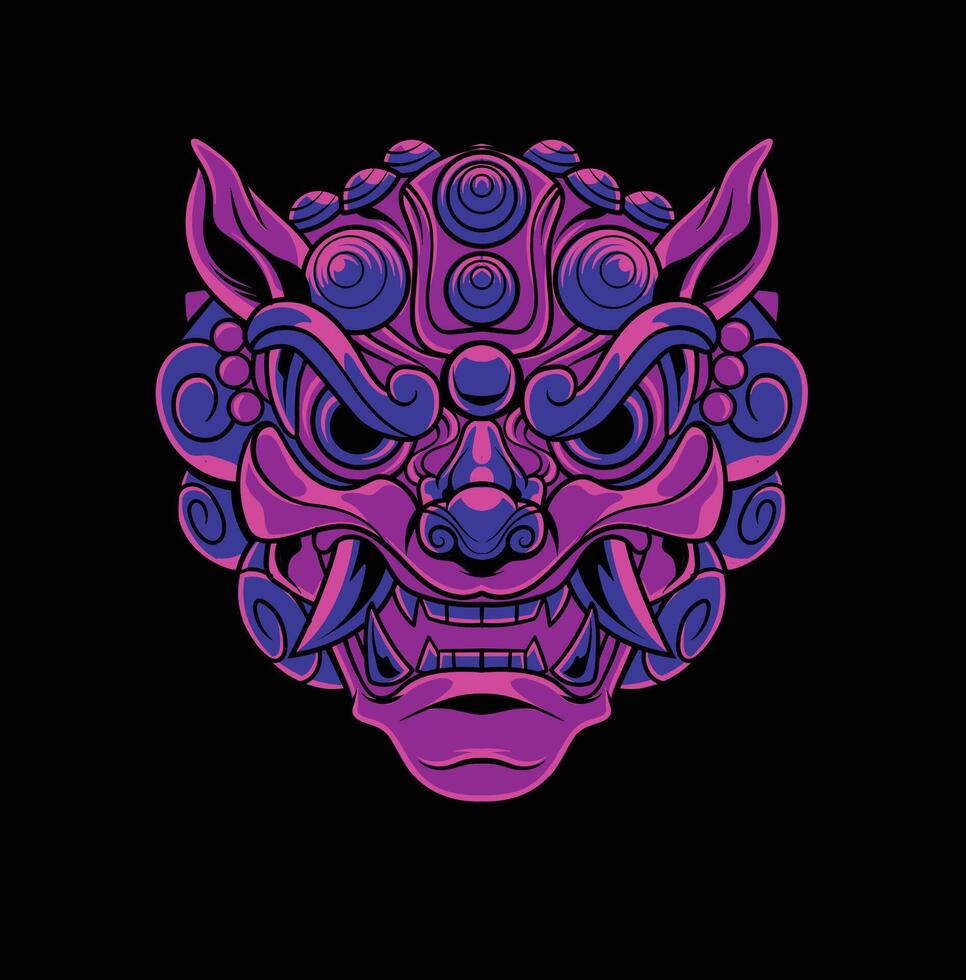 vector ilustración de japonés guardián perro komainu