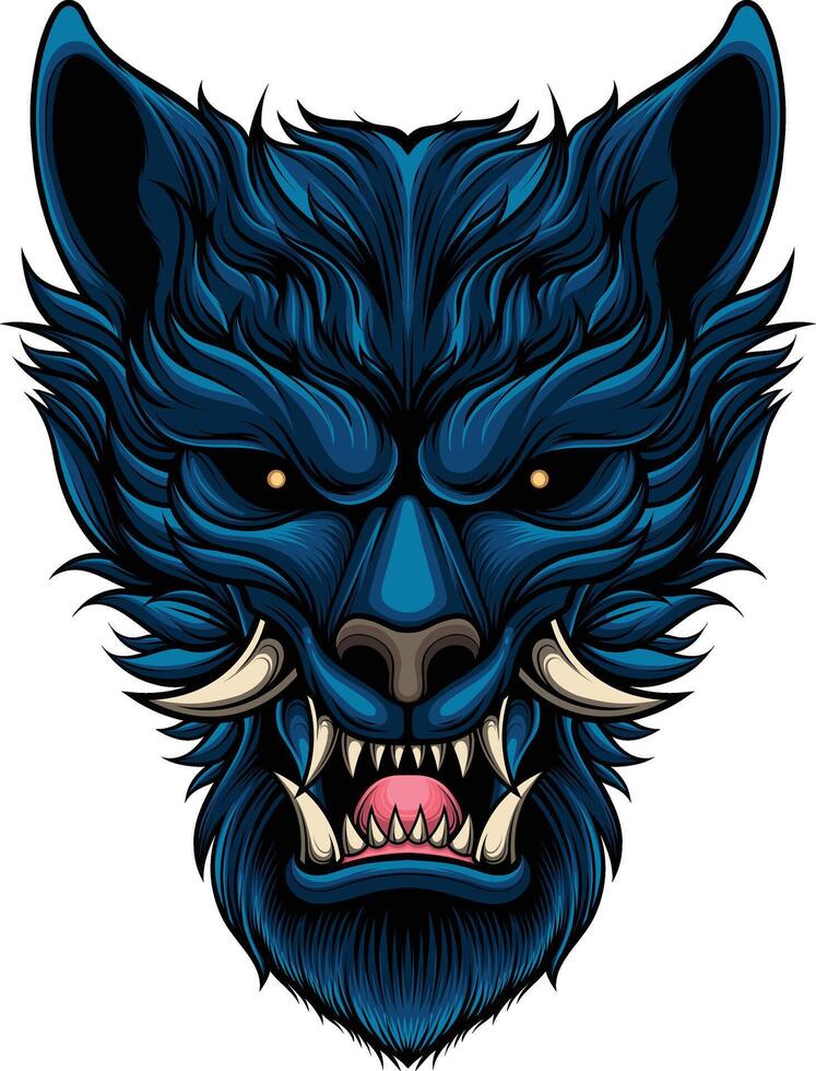 vector illustration of japanese wolf