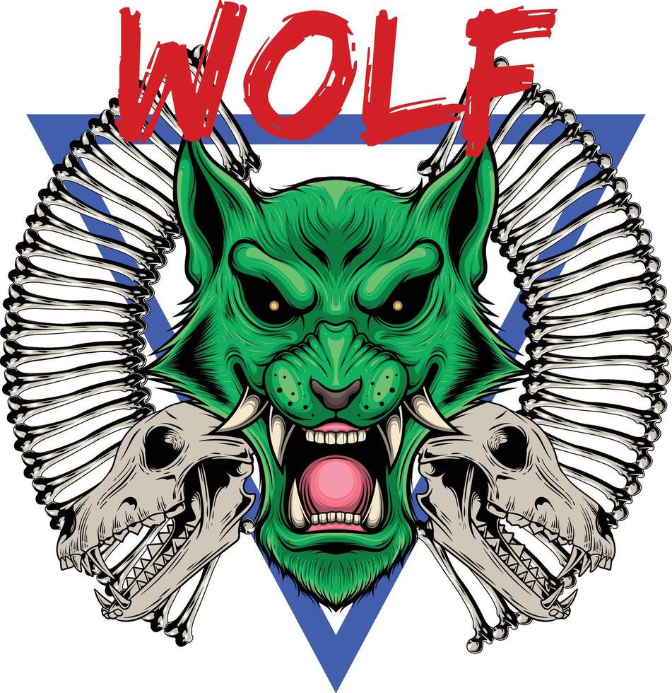 vector illustration of japanese wolf