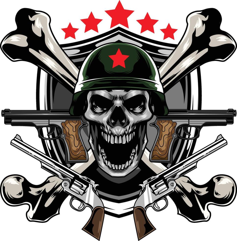 Vector illustration of military skull with premium quality stock vector