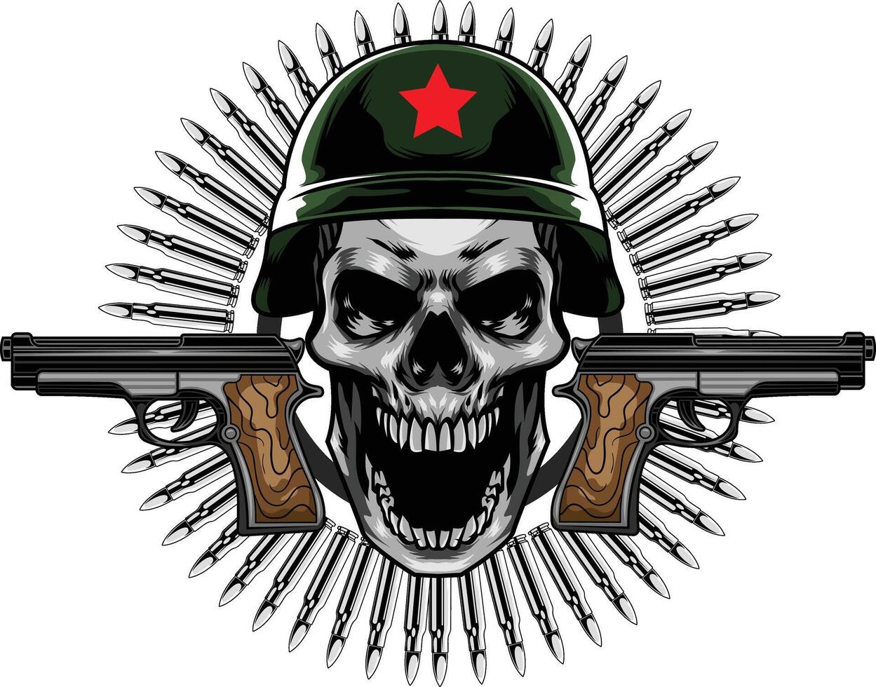 Vector illustration of military skull with premium quality stock vector