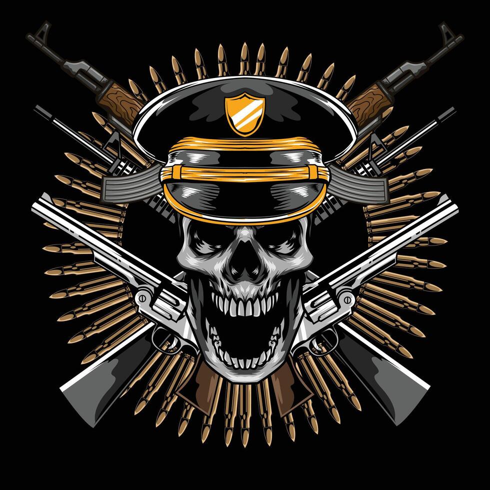 vector ilustración de militar cráneo con prima calidad valores vector