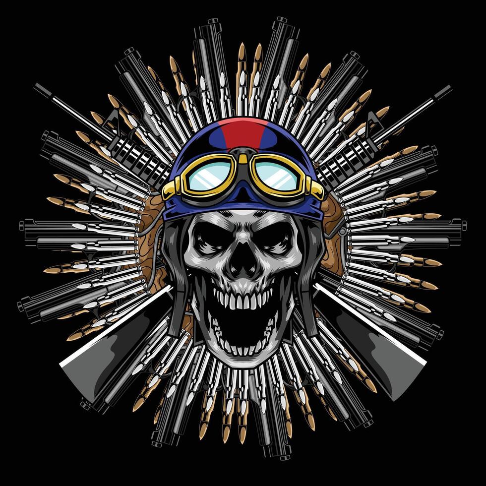 Vector illustration of military skull with premium quality stock vector