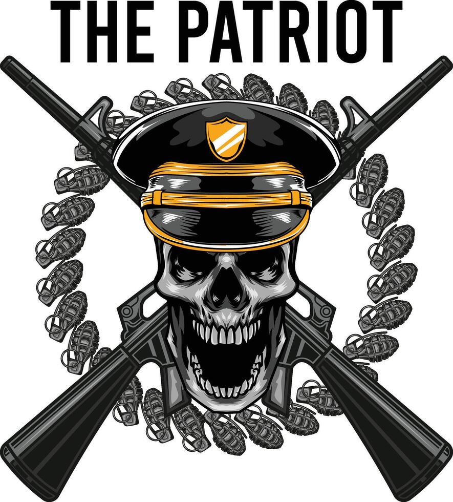 Vector illustration of military skull with premium quality stock vector