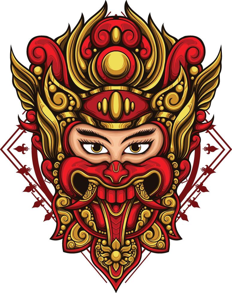 vector illustration of balinese mask