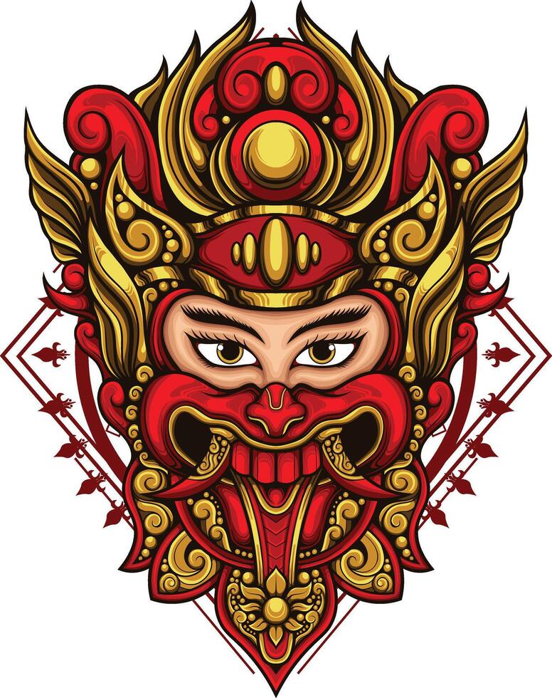 vector illustration of balinese mask