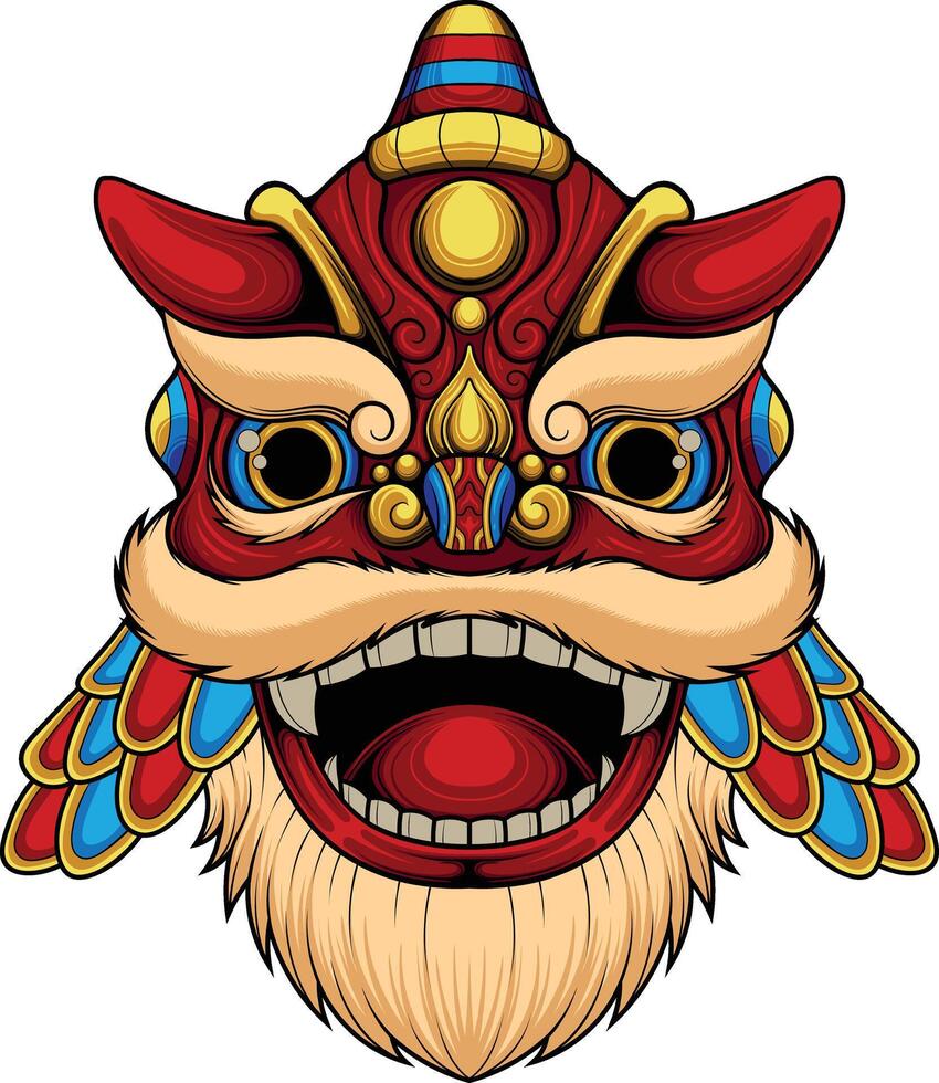 Vector illustration of chinese lion