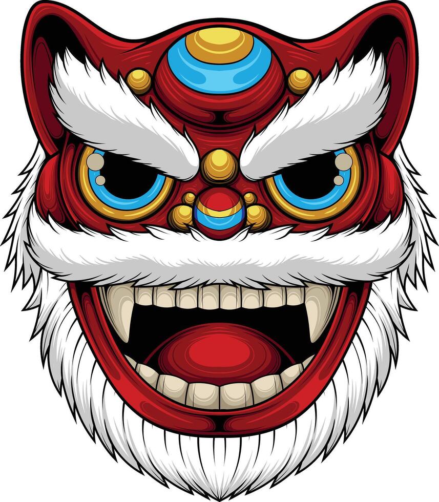 Vector illustration of chinese lion