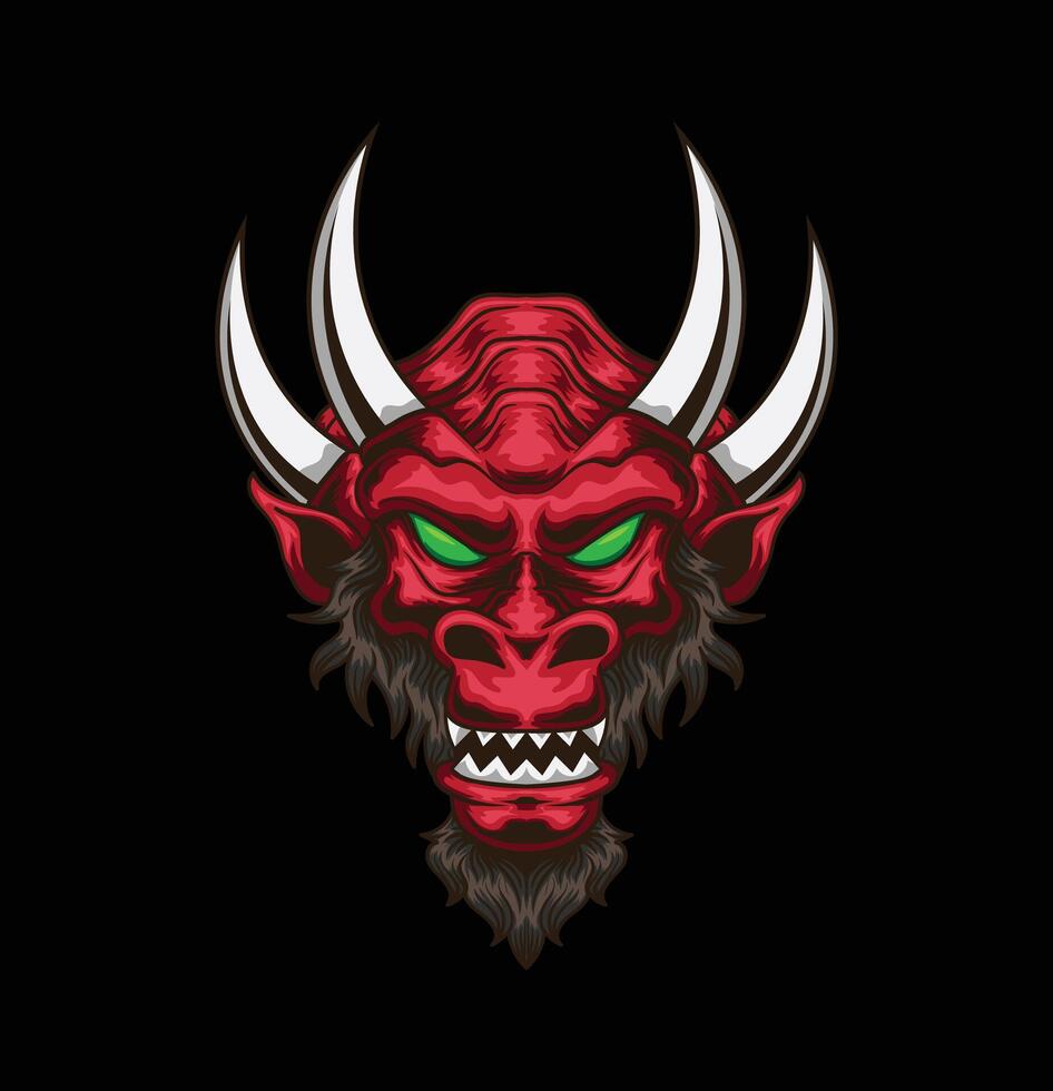vector illustration of japanese dragon head