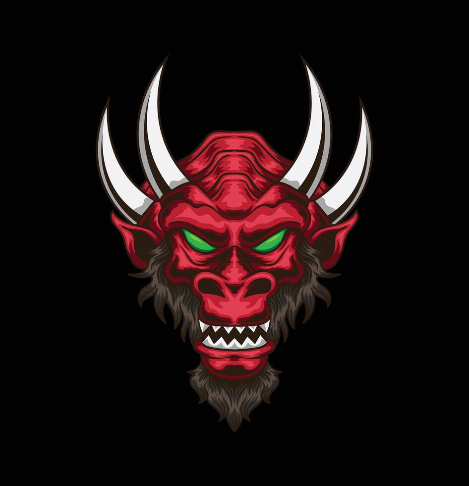 vector illustration of japanese dragon head