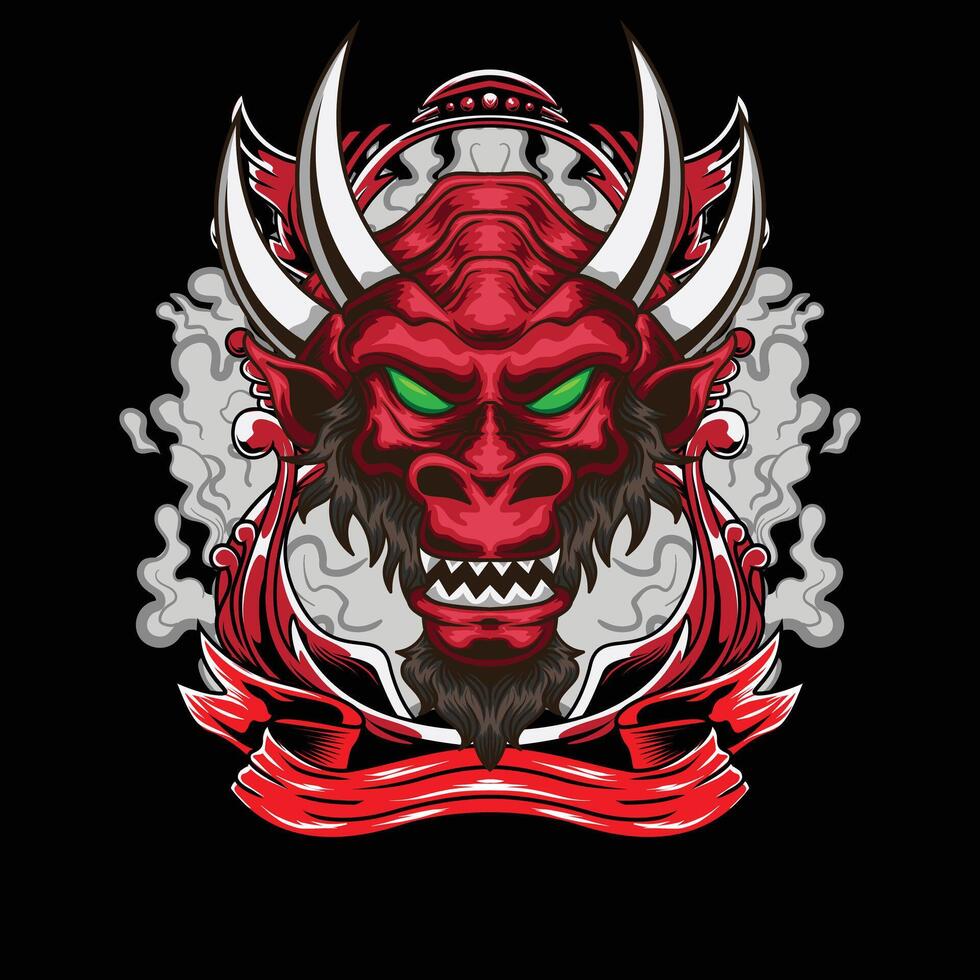 vector illustration of japanese dragon head