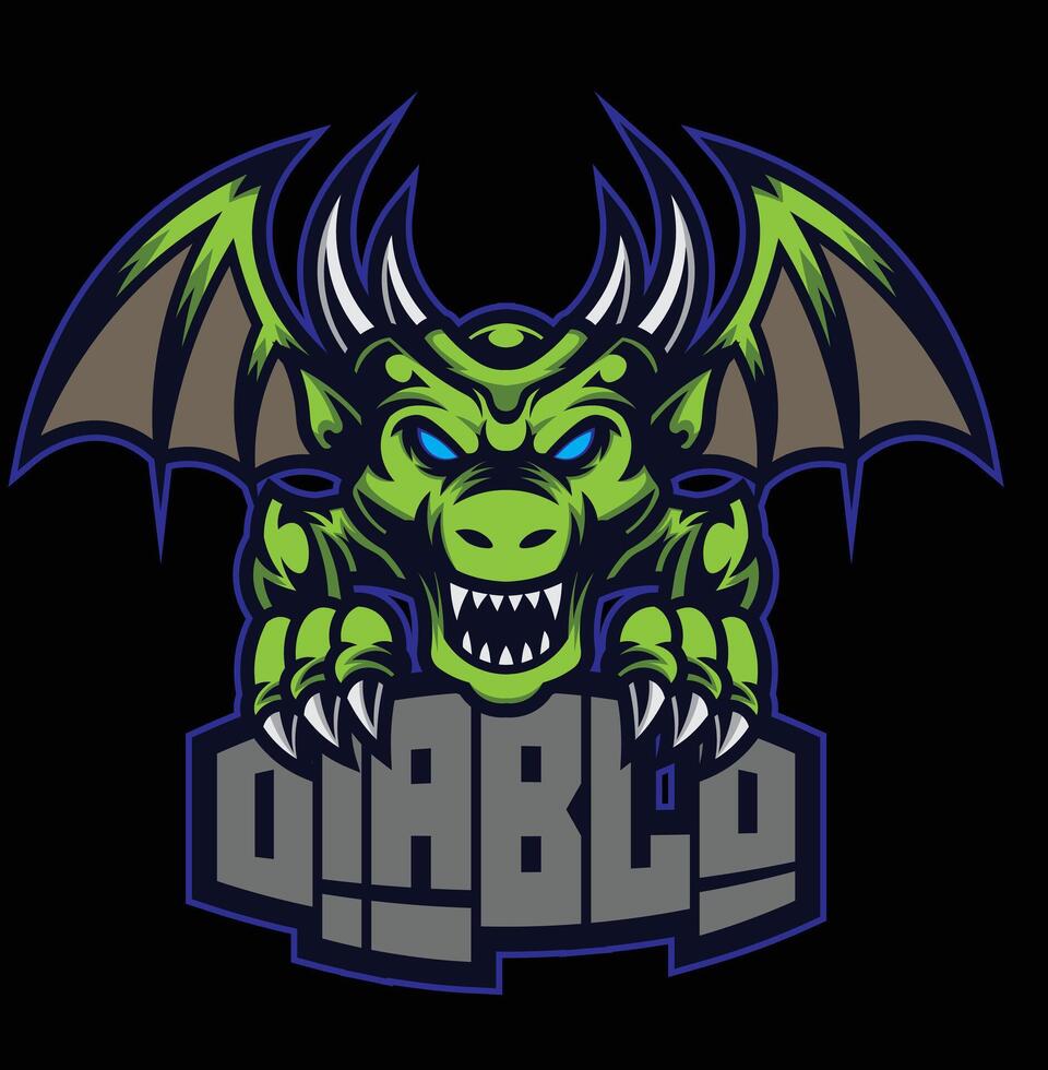 Dragon esport logo for gaming team vector