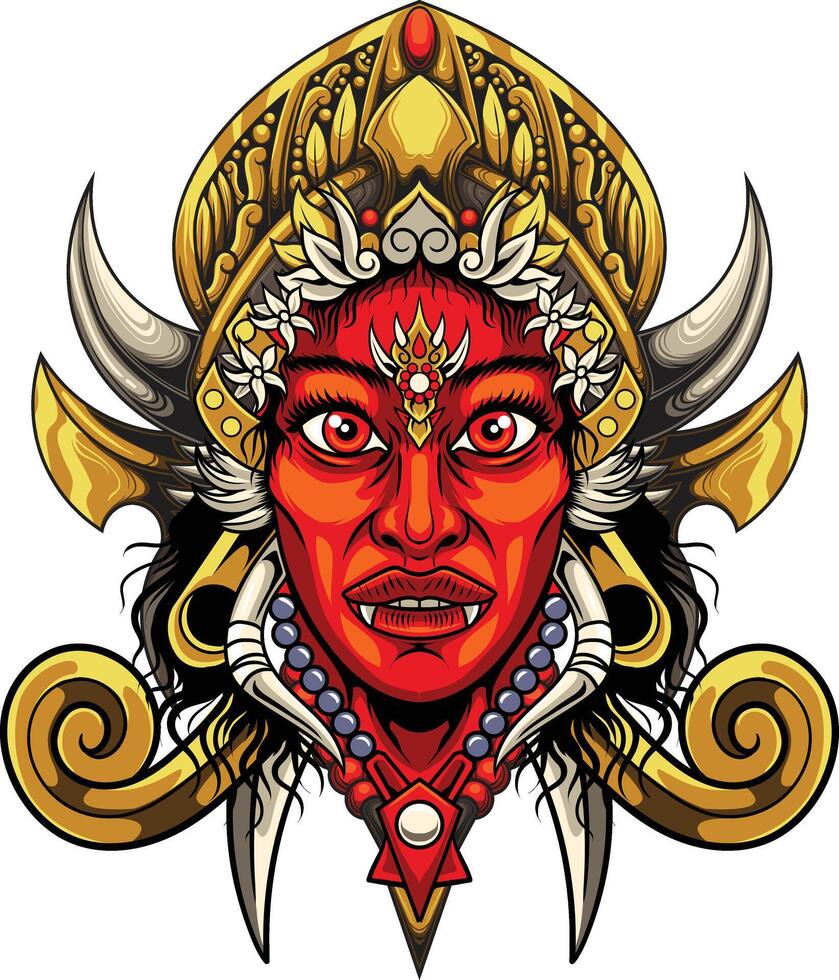 vector illustration of balinese mask