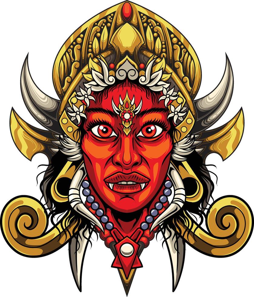 vector illustration of balinese mask