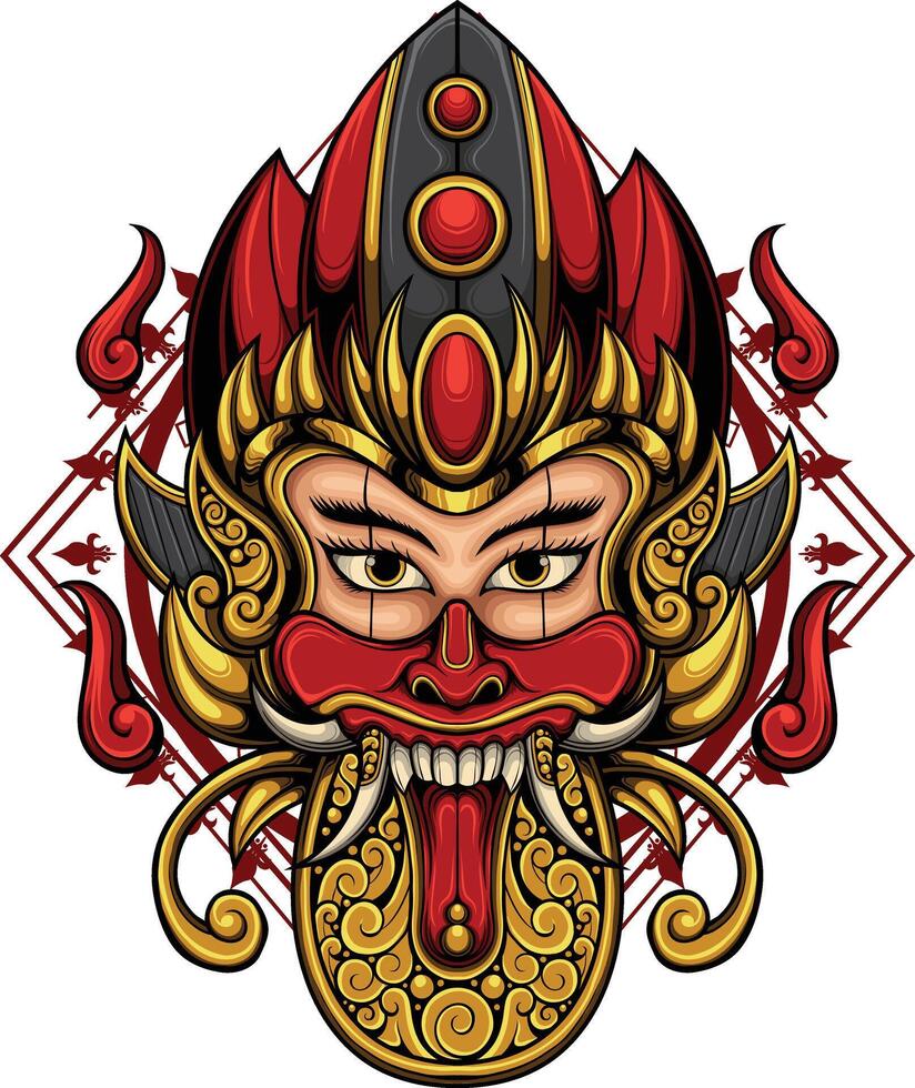 vector illustration of balinese mask