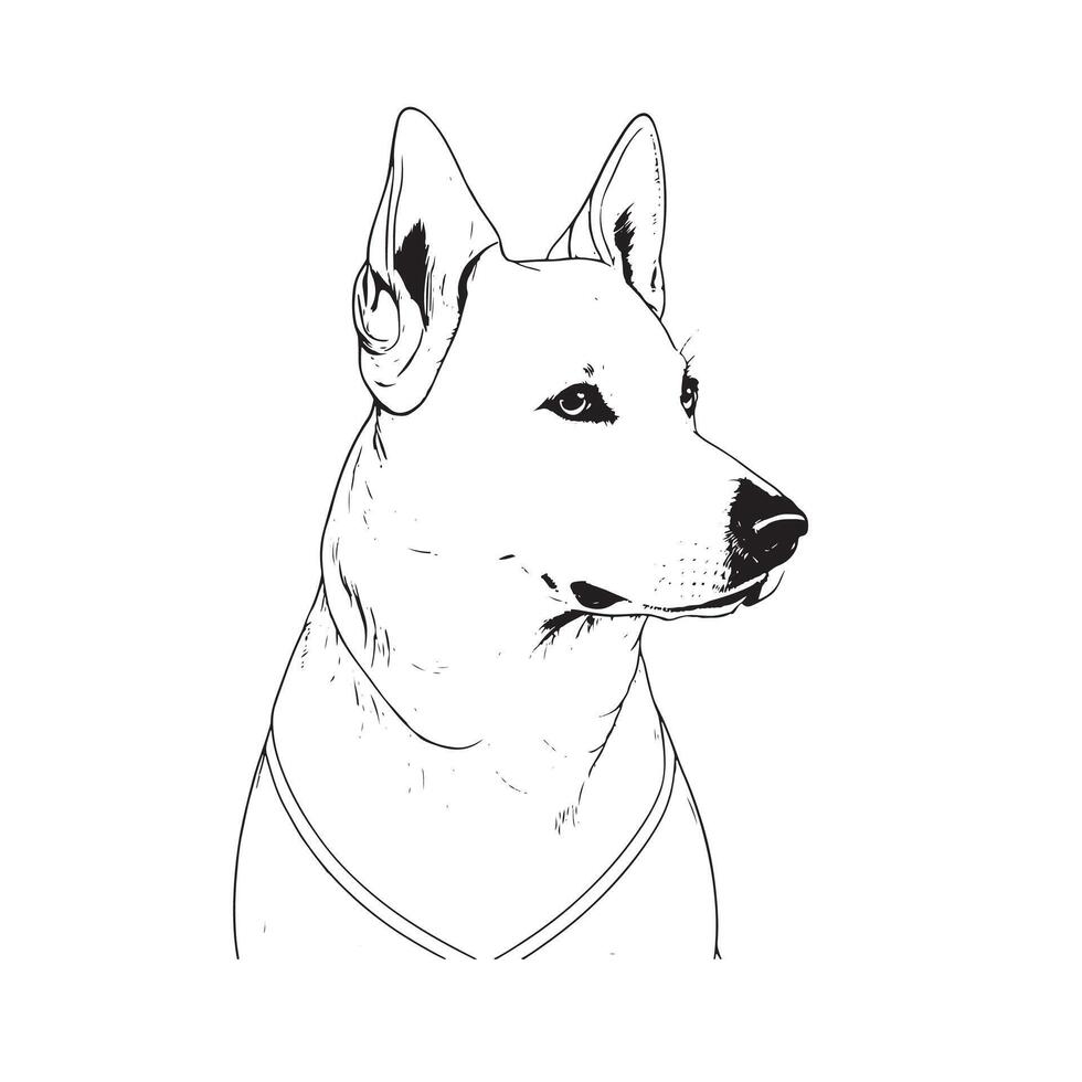 perro cabezas, vector negro ilustración, silueta imagen de animal, aislado negro silueta de un linda perro, línea Arte de perro