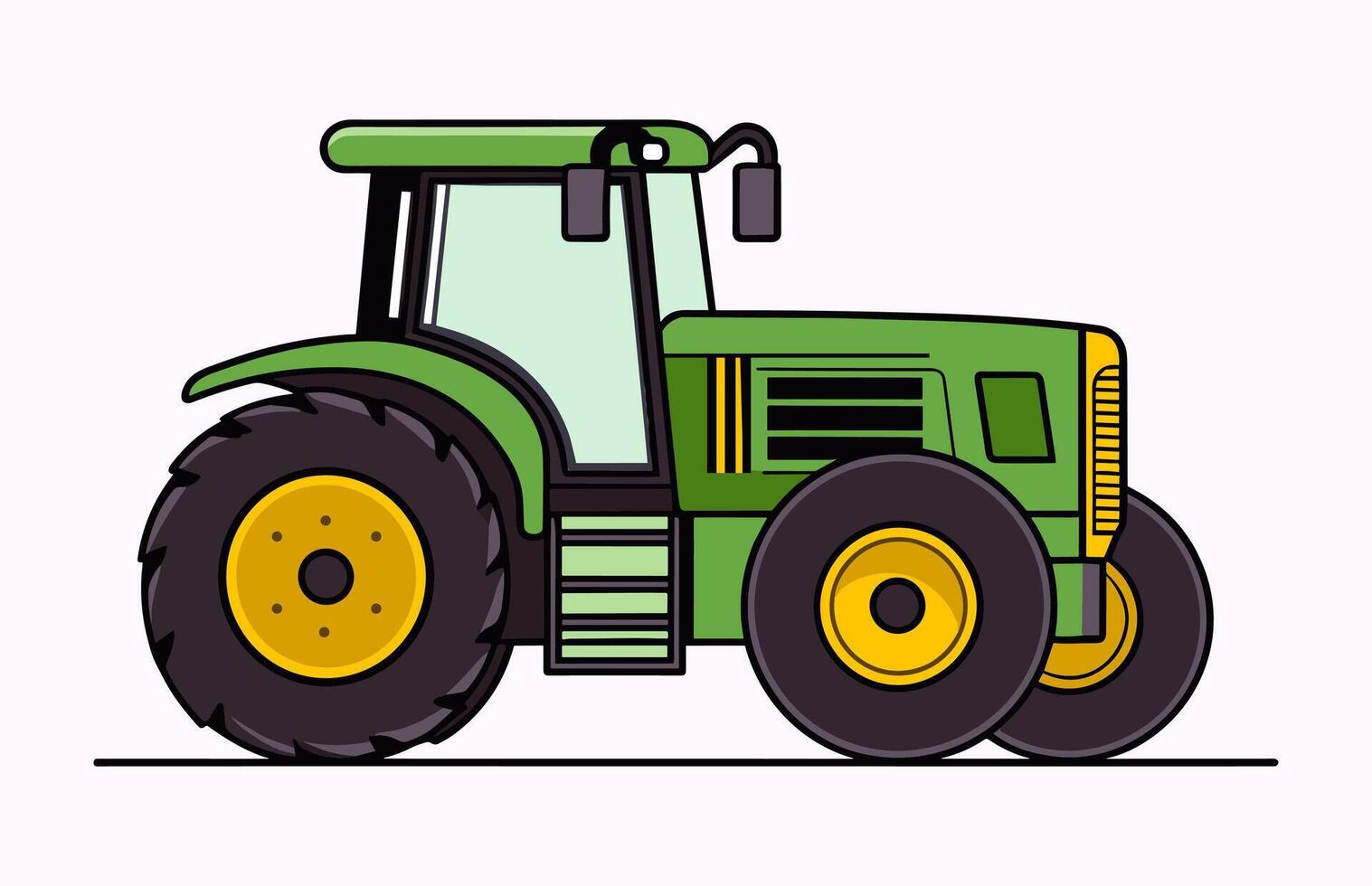 Tractor vector illustration isolated on a white background, A Farm transport outline flat icon