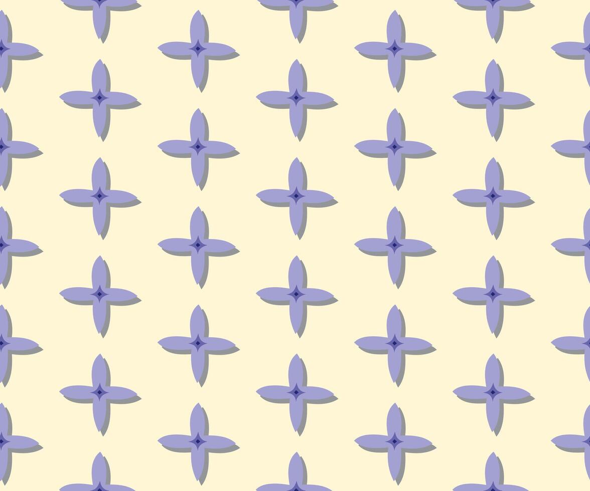 A seamless pattern of purple flower on a cream background in a spring minimal floral concept, Vector