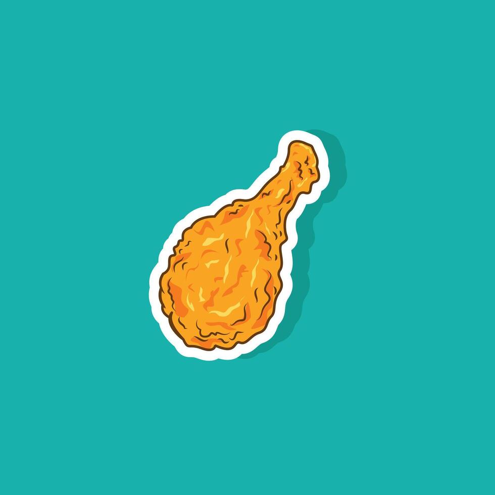 Vector illustration of fried chicken sticker