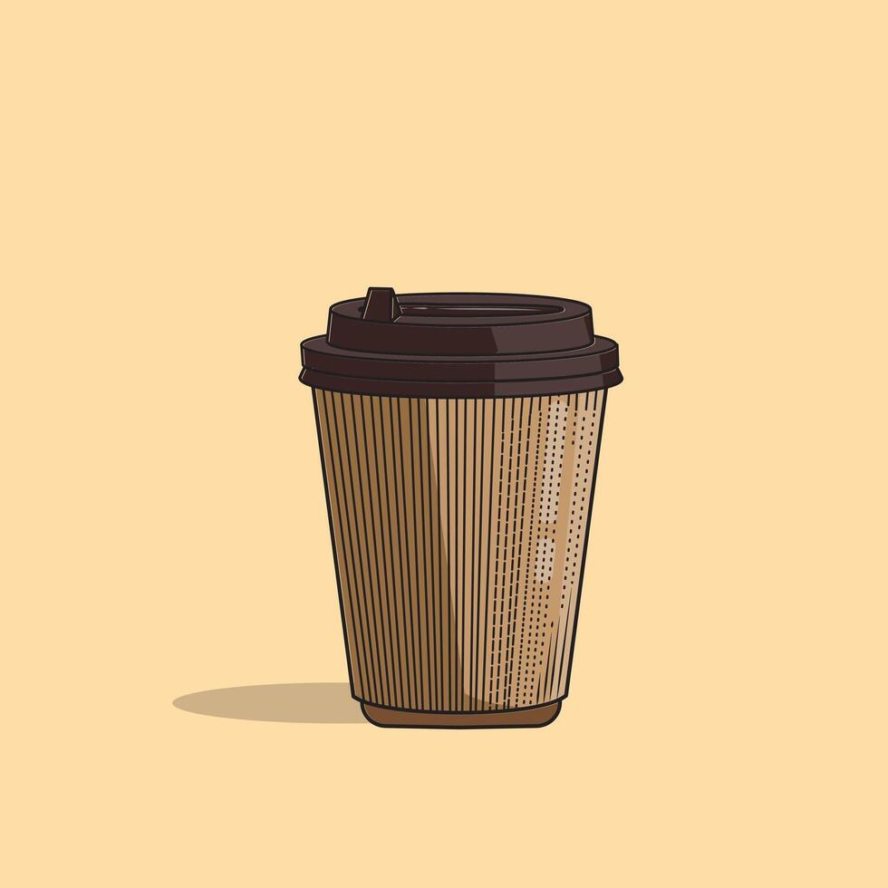 Vector illustration of paper cup hot coffee