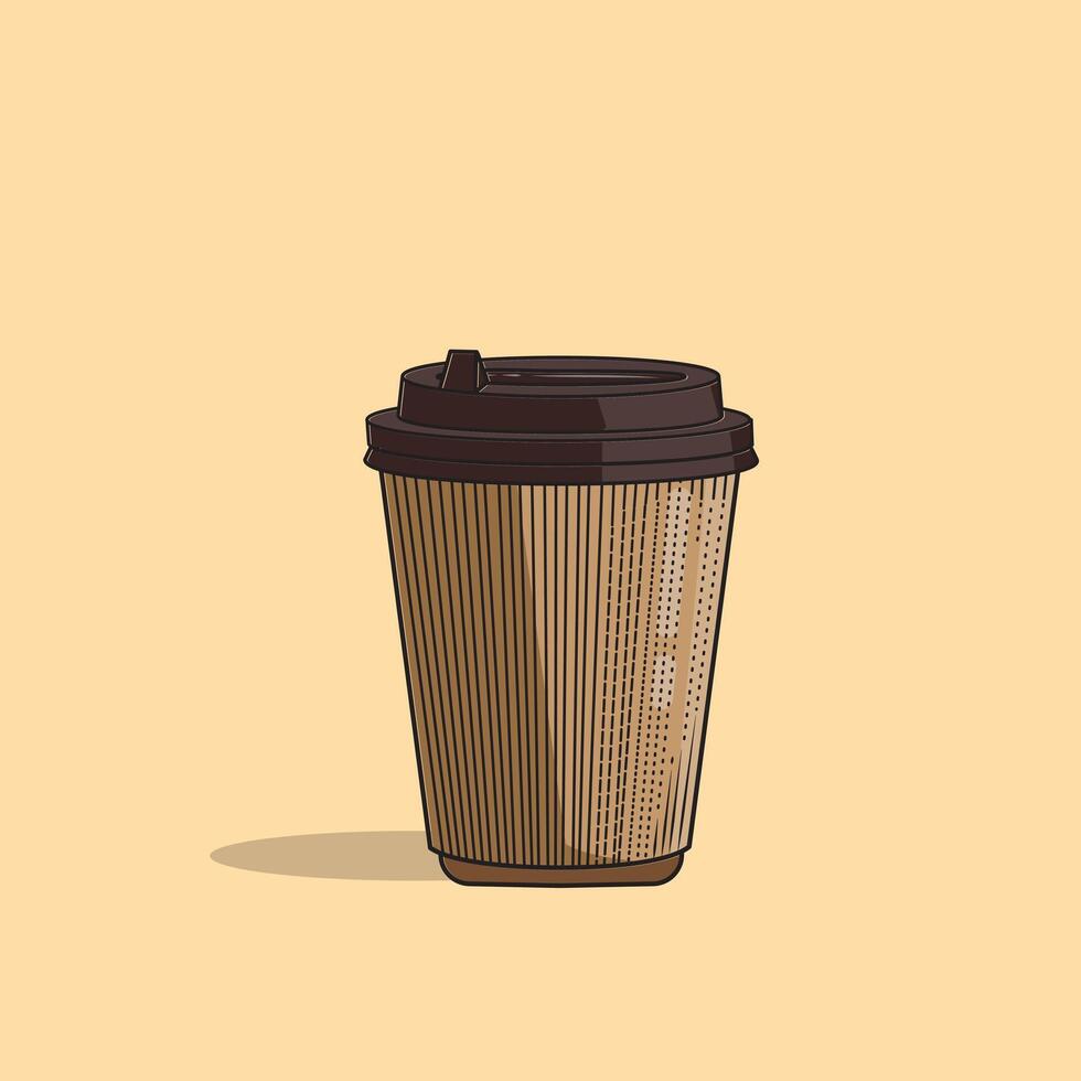 vector ilustración de papel taza caliente café