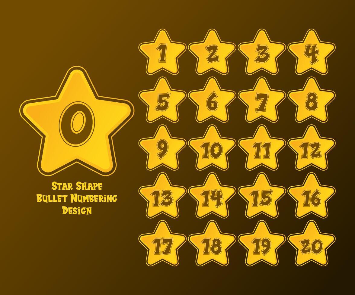 Star Shape Bullet Numbering Design vector