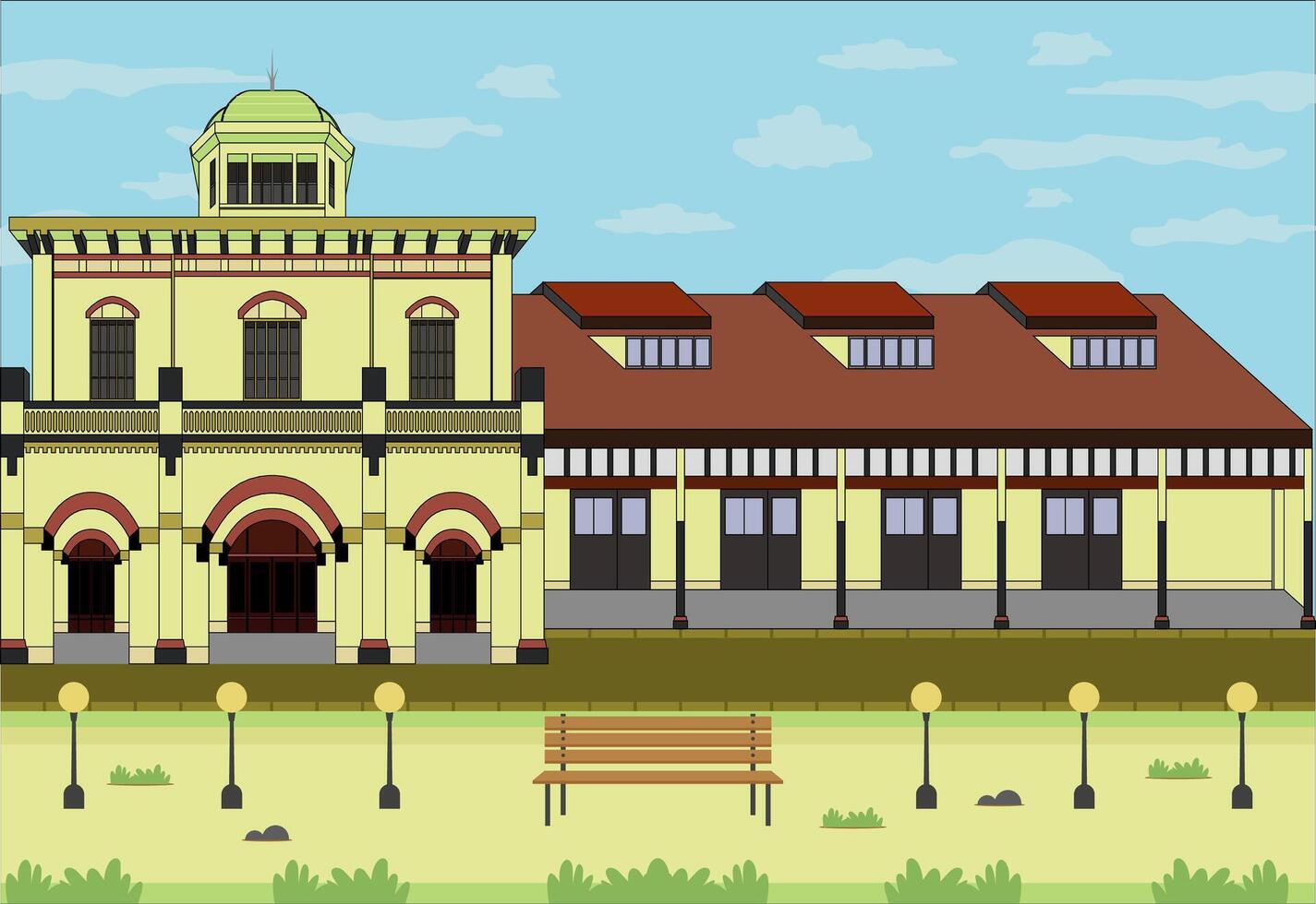 tawang antiguo tren estación semarang Indonesia vector