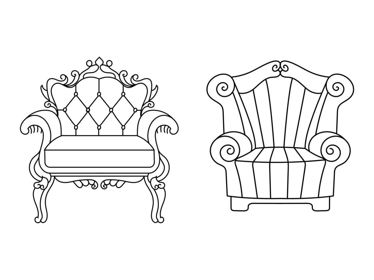 moderno mueble Sillón hogar, continuo línea dibujo ejecutivo oficina silla concepto, sofá silla vector ilustración