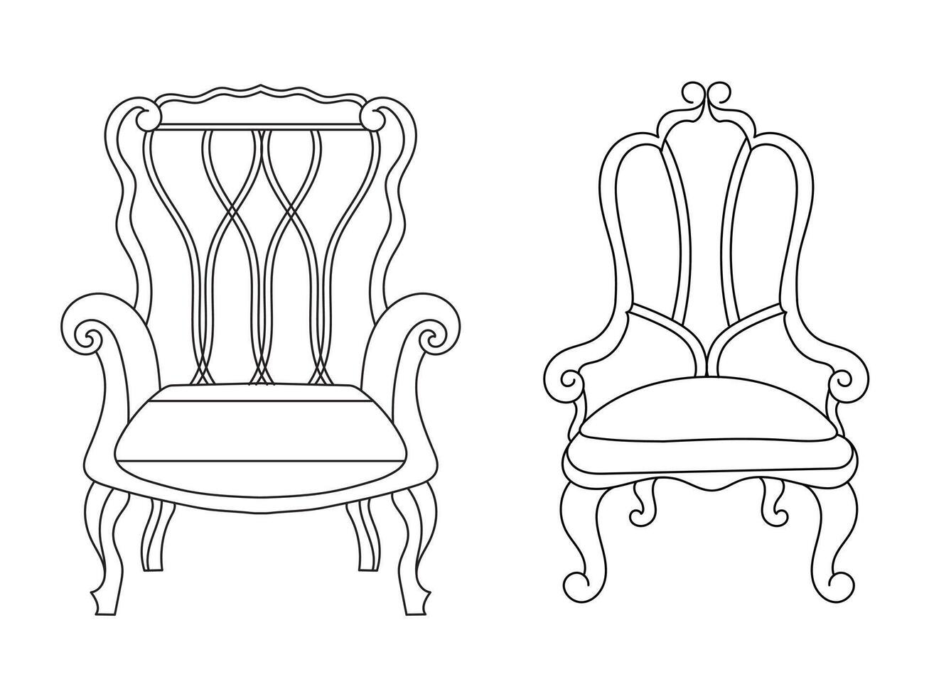 moderno mueble Sillón hogar, continuo línea dibujo ejecutivo oficina silla concepto, sofá silla vector ilustración