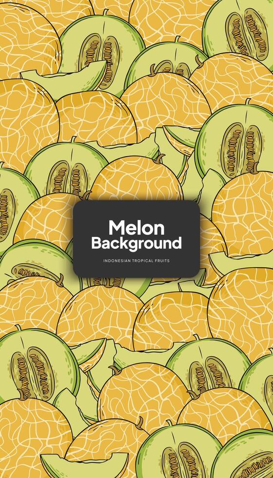 melón antecedentes ilustración, tropical Fruta diseño antecedentes para social medios de comunicación enviar vector