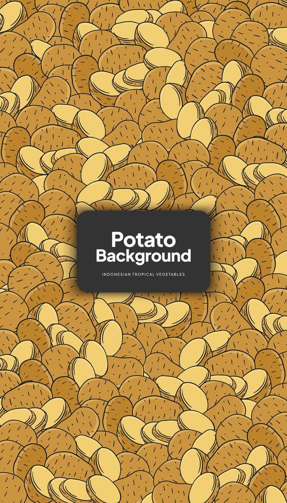 Potato illustration, tropical vegetable background design template vector