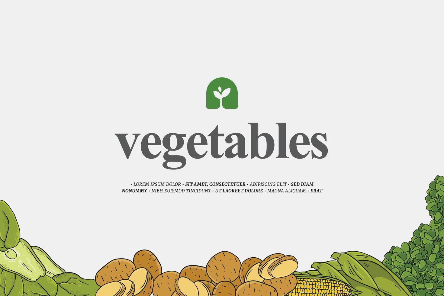 Blank clean design with simple vegetables illustration template presentation vector