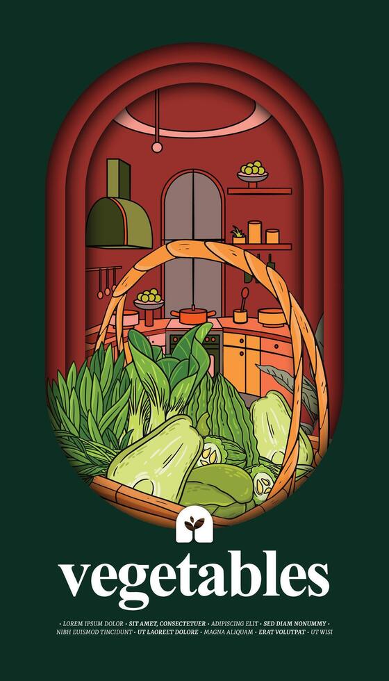 Modern vegetables design illustration idea template vector