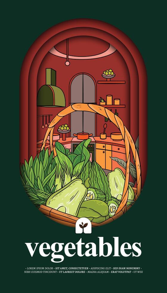 moderno vegetales diseño ilustración idea modelo vector